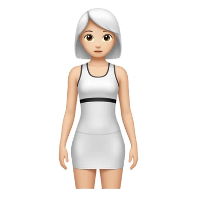 White Athletic dress sticker