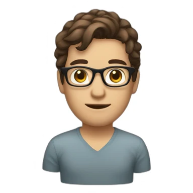 Python Dev brown hair, glasses sticker