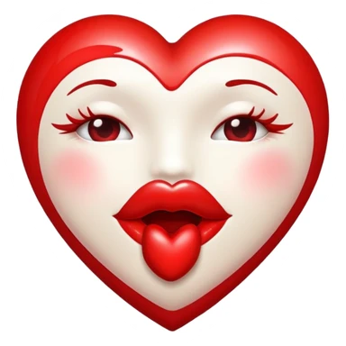 Kiss and heart sticker