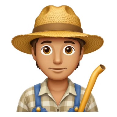 farmer with a straw hat sticker