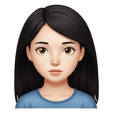 Dark haired Pretty Girl with visible freckles sticker