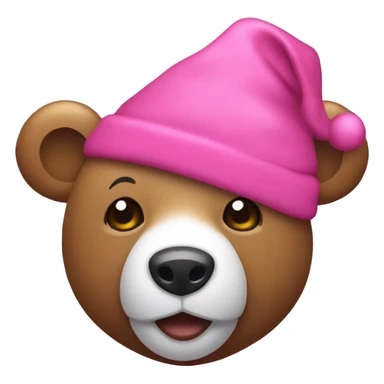 bear with cute pink Santa hat coquette sticker