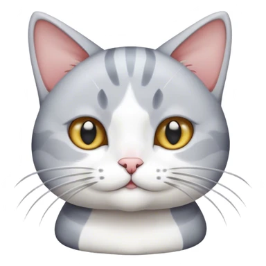 Grey white cat enoki sticker