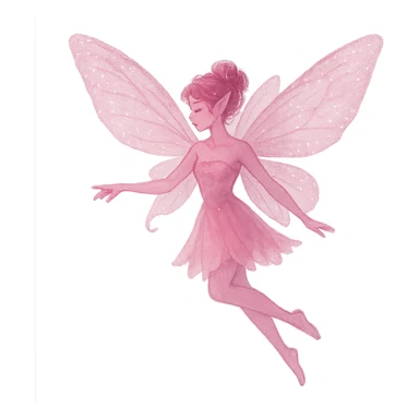 pink fairy with sparkling wings sticker