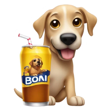 Dog drinking a twisted tea  sticker