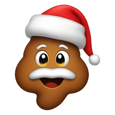 Poop with Santa hat sticker