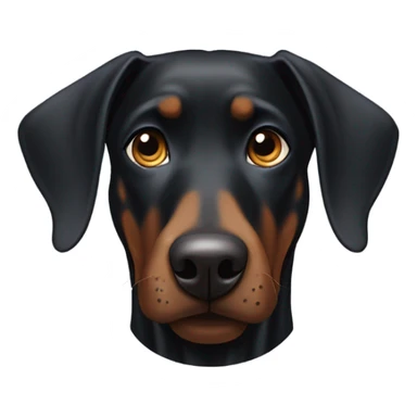 Black Doberman one ear cropped up one ear floppy not cropped sticker