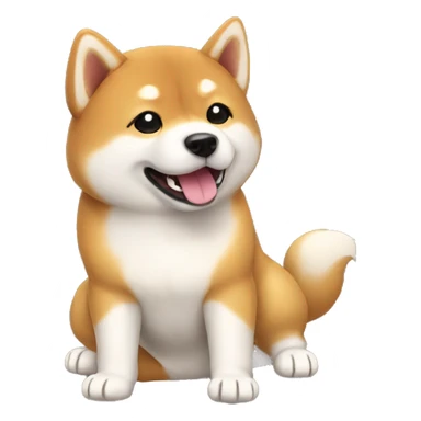 Shiba inu doing dumble curl sticker