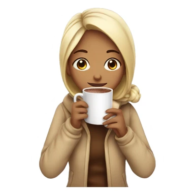 Girl drinking a cup of hot chocolate  sticker