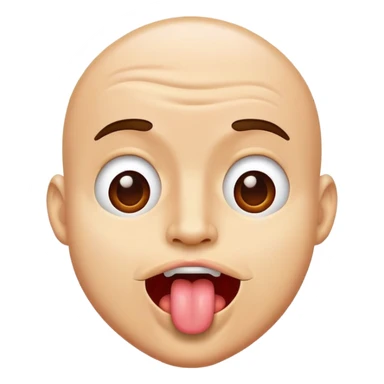 man face with tongue out shaking head  sticker