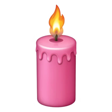 Draw a pink candle with a flame on it, seen from a bird's eye view sticker