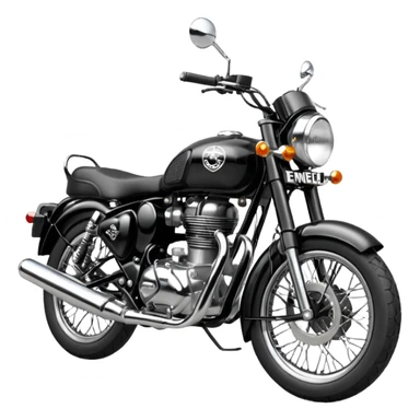 Black royal Enfield with white logo facing right side sticker