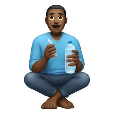 A dude with water in his hands  sticker