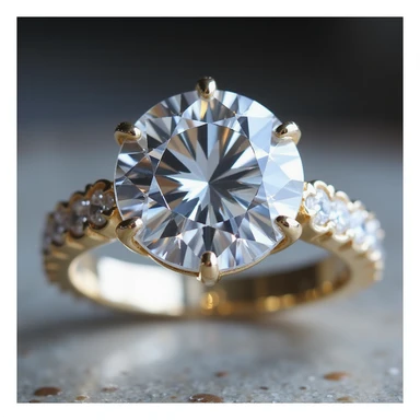 a sparkling diamond ring, realistic style, photorealistic, detailed, shiny sticker