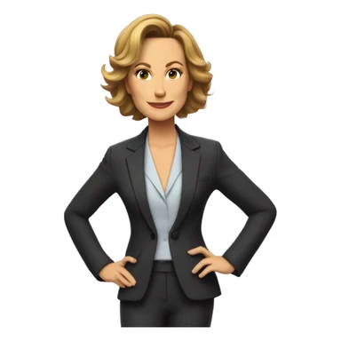 Melora hardin Jan wearing suit Pixar style sticker