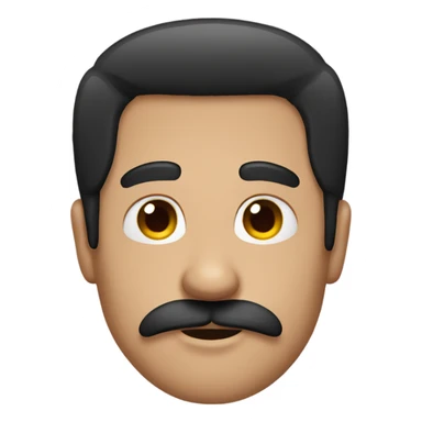 Straight Black hair and mustache  sticker