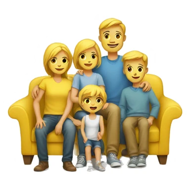 yellow danish family of kid sticker