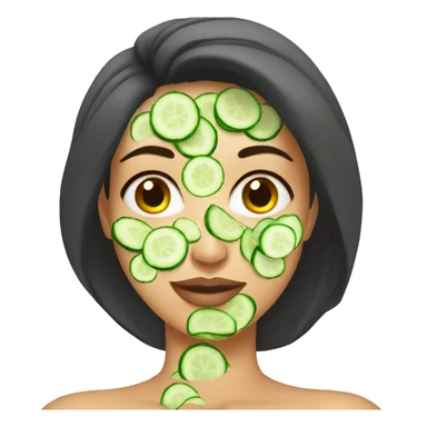 woman facial cucumber spa sticker
