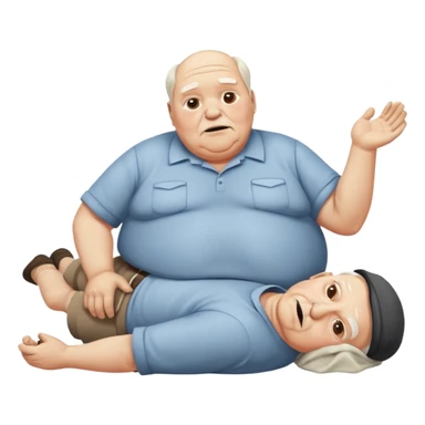elderly overweight white man with no clothes on lying dead on the ground sticker