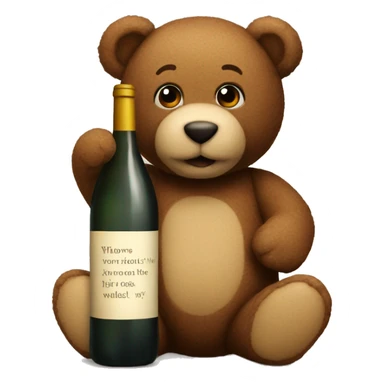 Teddy with a Wine Bottle sticker