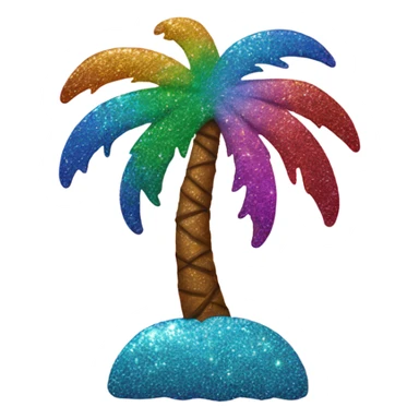Rainbow Palm Tree with Glitter  sticker