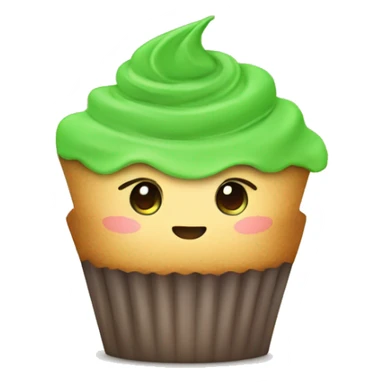 cute cupcake with green cover sticker