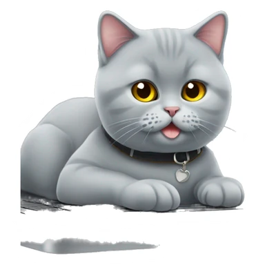 british shorthair cat trading on laptop sticker