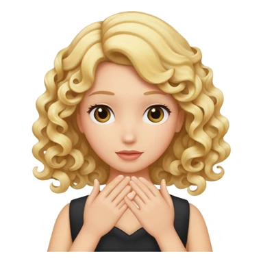 back view of a hand stroking blonde curls sticker