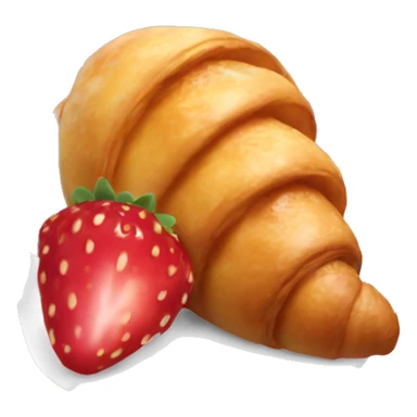 Croissant with starwberry sticker