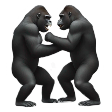 Two Gorillas fighting sticker
