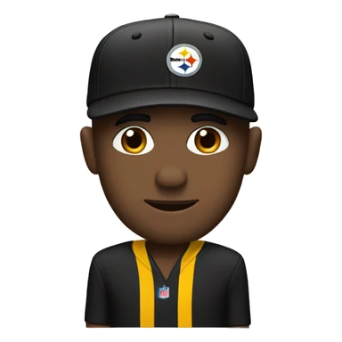 Guy wearing a Steelers hat sticker