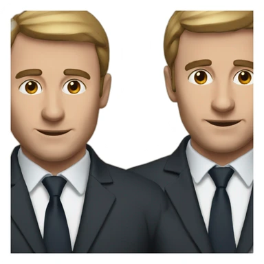 Man with Macron Left Face and Squeezie right face sticker