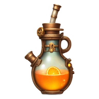 orange magical steampunk potion sticker