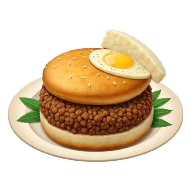 round crispy fried patty meat and cassava served with boiled cassava yuca sticker