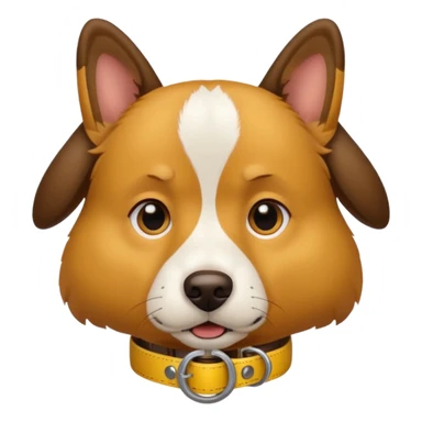 dog head wearing yellow gps collar sticker