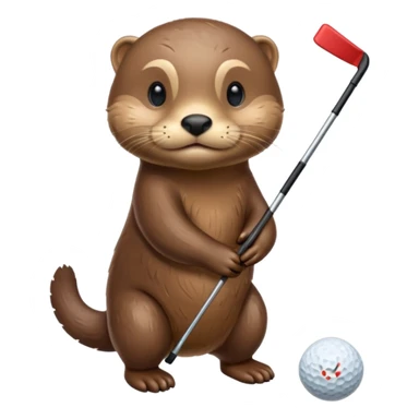 Otter golfing sticker