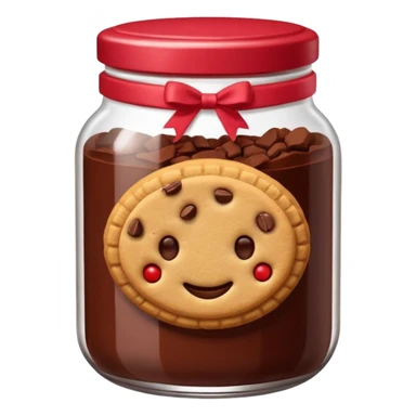 Haz un emoji de un tarro de galletas Red Velvet con pepitas de chocolate blanco sticker