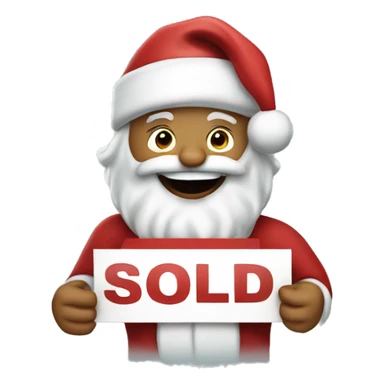 Santa holding sold out sign sticker
