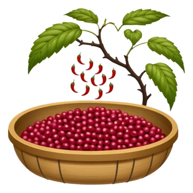 Un tamis avec des trous pour séparer les épicarpes des baies de sichuan des graines noires sticker