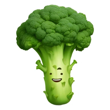 Broccoli and smileyface sticker