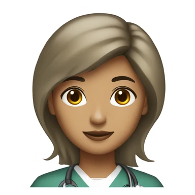 Light brown skin black hair surgeon female sticker