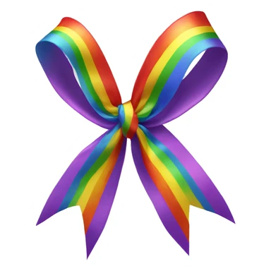 Rainbow ribbon bow sticker