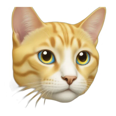 yellow cat,sky blue color eye sticker