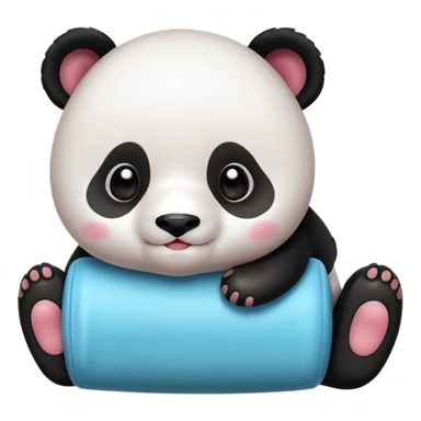 baby panda rolling  sticker