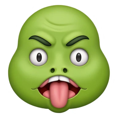 stinky emoji with green face, tongue out sticker