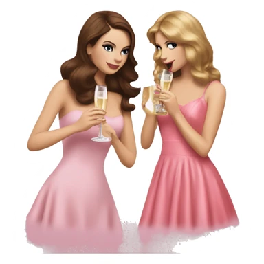 Lana del Rey & Taylor Swift drinking champagne pink dress sticker