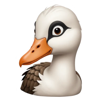 goose portrait with emo bangs sticker