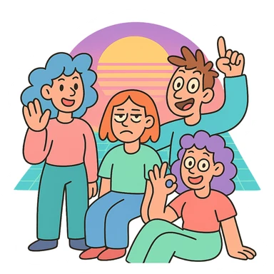 vaporwave style sunset with grid, pastel colors sticker