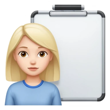 Girl whit a whiteboard sticker