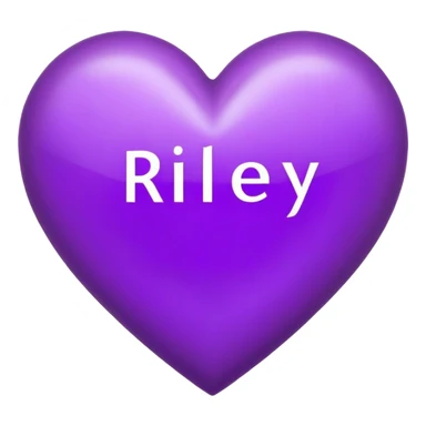 Purple Heart with the letters Riley in the middle  sticker